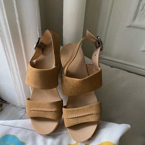 New Ugg wedge sandals without box.